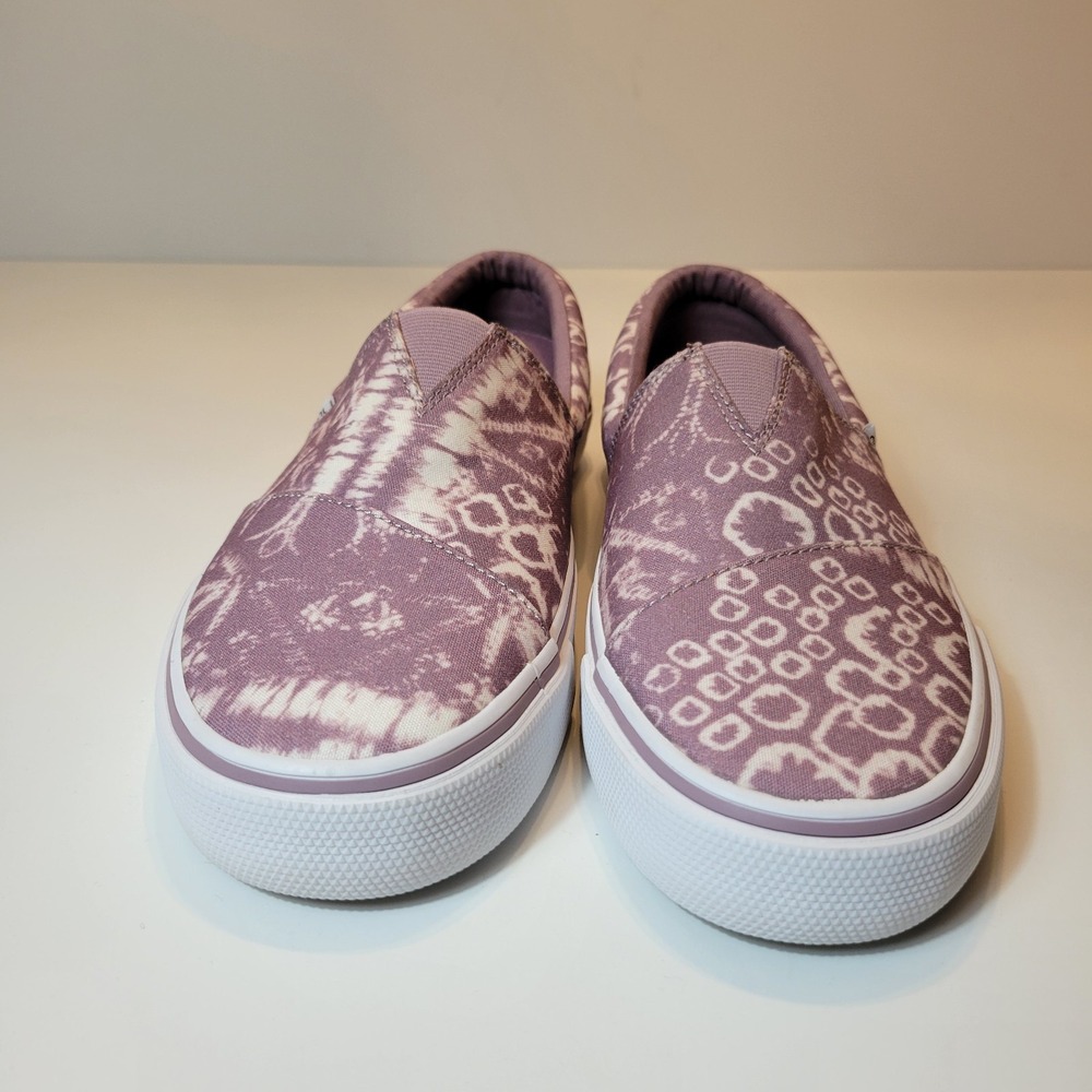 TOMS 9.5 Alpargata Fenix Slip On Tie Dye Canvas Sneaker Womens Purple - Picture 10 of 11